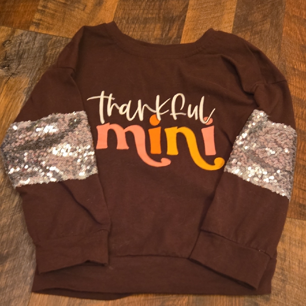 Thankful Mini Kids Shirt - Brown